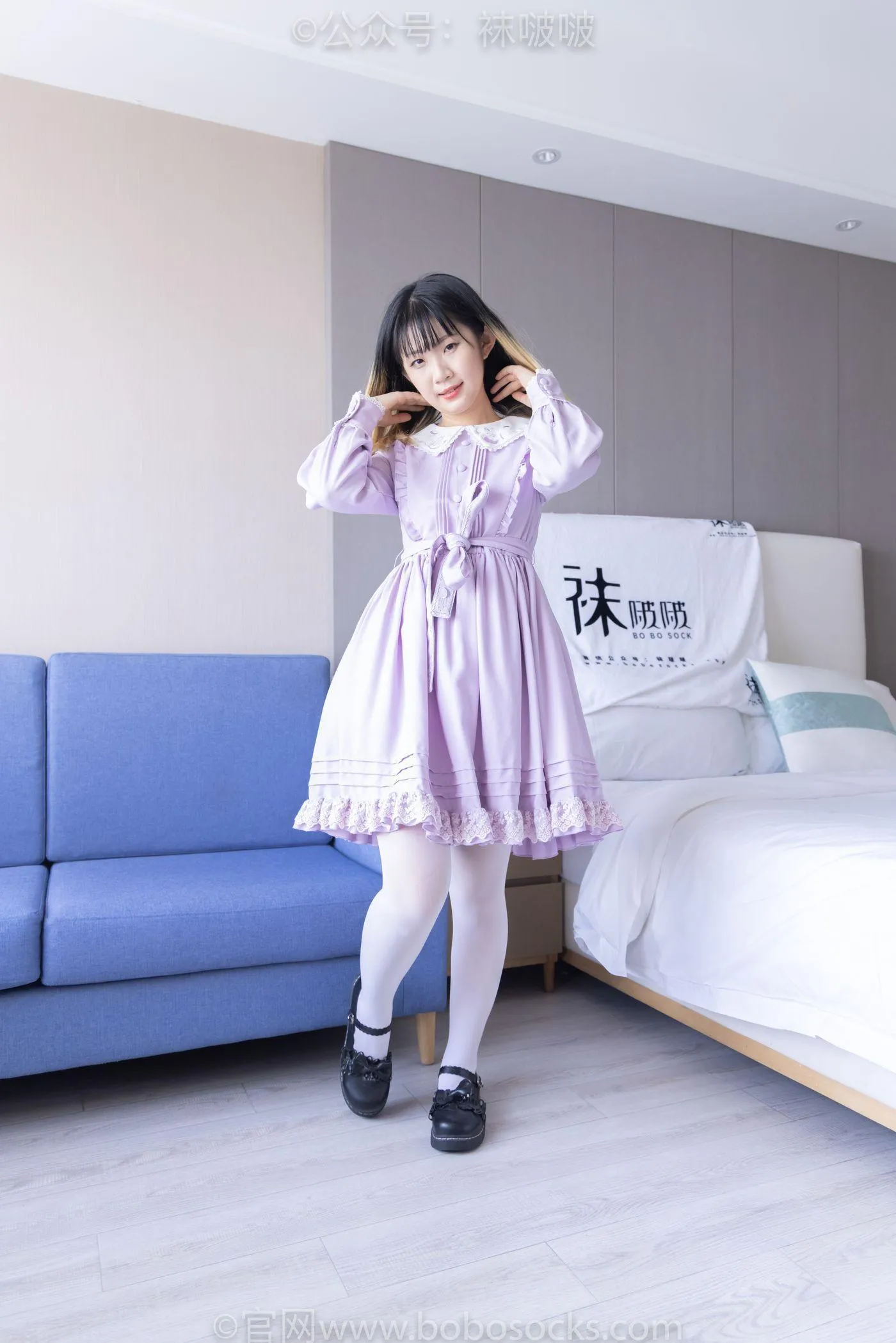 [BoBoSocks袜啵啵]NO.079 砂糖-皮鞋、厚白丝（花絮版） [140P]插图8